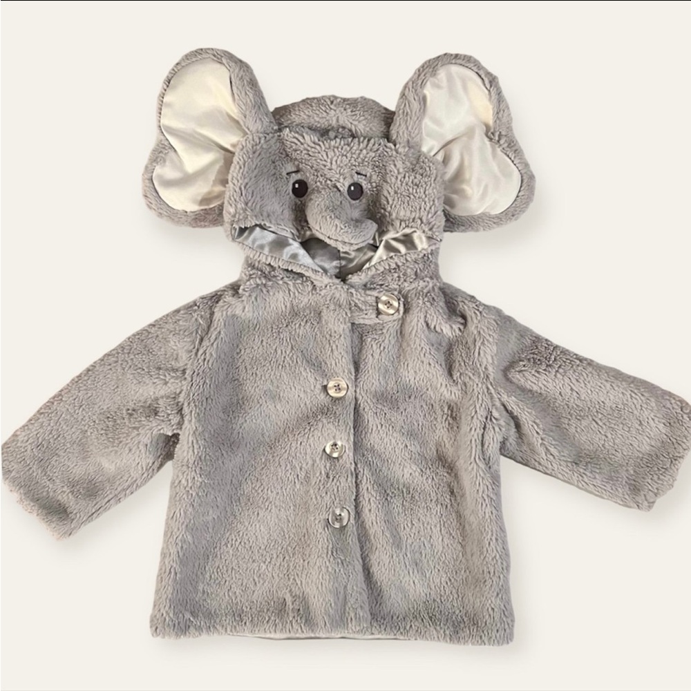 - Bearington Baby plush elephant jacket 12/24M